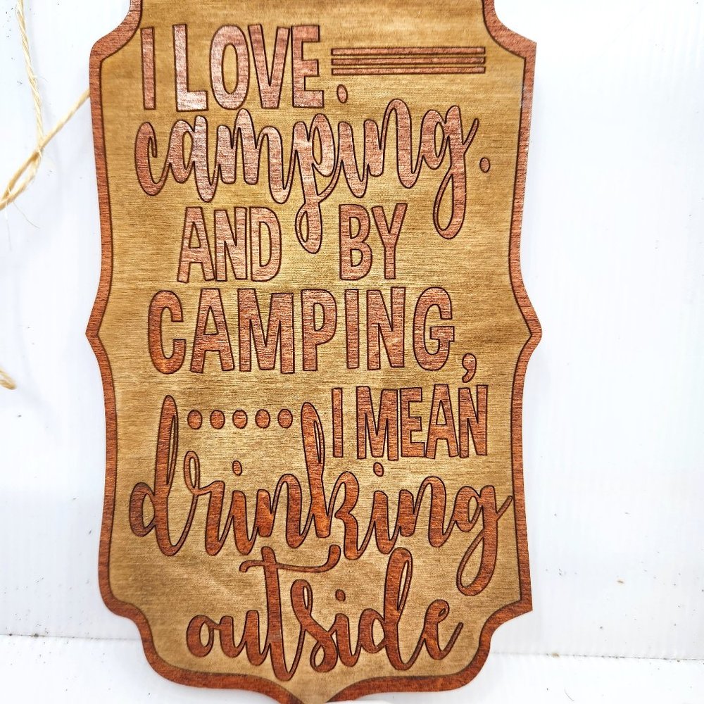 Baltic birch laser engraved wood sign.